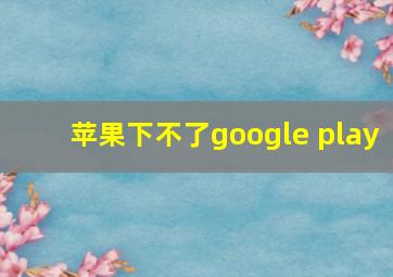 苹果下不了google play